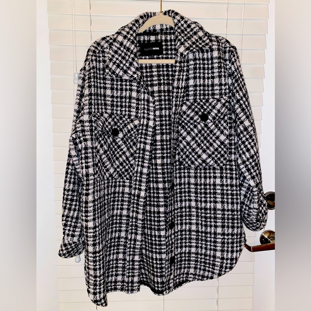 Fashion Nova Oversized Plaid Coat